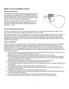 MODEL WLC100 SOLDERING STATION