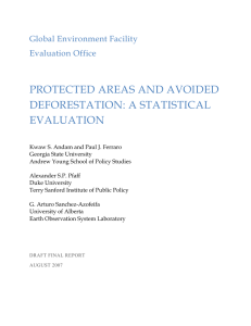 protected areas and avoided deforestation: a