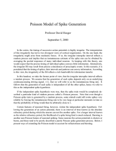 Poisson Model of Spike Generation