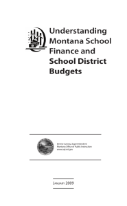 Understanding Montana School Finance and School District Budgets