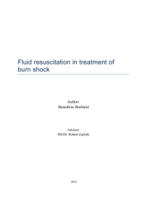 Fluid resuscitation in treatment of burn shock