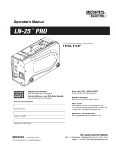 LN-25 ™ PRO - Lincoln Electric