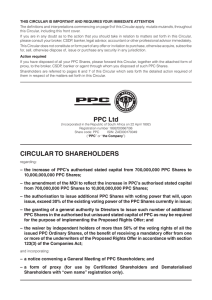 PPC Ltd CIRCULAR TO SHAREHOLDERS