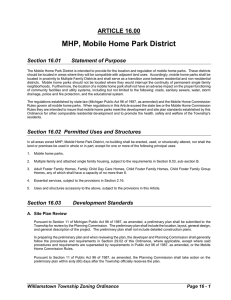 MHP, Mobile Home Park District