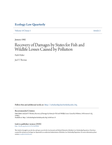 Recovery of Damages by States for Fish and Wildlife Losses