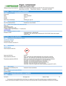 Argon Compressed Ar Safety Data Sheet SDS P-4563