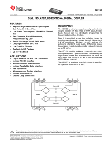 Dual, Isolated, Bi-Directional Digital Coupler (Rev. D)