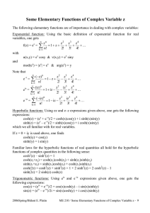 Some Elementary Functions of Complex Variable z
