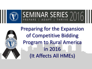 Preparing for the Expansion of Competitive Bidding Program to