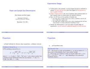 Power and Sample Size Determination