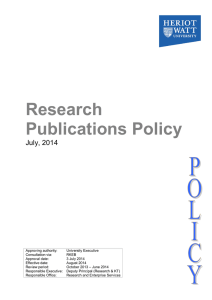 Research Publications Policy - Heriot