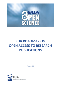 EUA ROADMAP ON OPEN ACCESS TO RESEARCH PUBLICATIONS