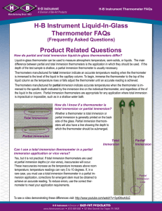 H-B Instrument Liquid-in-Glass Thermometer FAQ`s - Bel