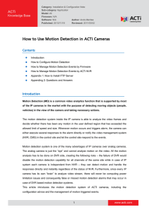How to Use Motion Detection in ACTi Cameras