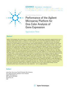 Performance of the Agilent Microarray Platform for One