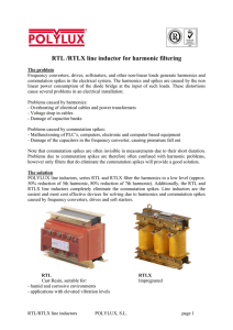 RTL line inductor for harmonic filtering