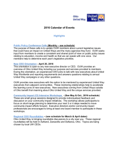 2016 Calendar of Events