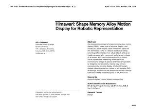 Shape Memory Alloy Motion Display for Robotic