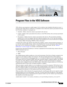 Program Files in the VDS Software