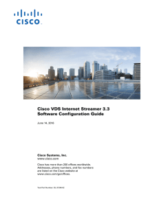 Cisco VDS Internet Streamer 3.3 Software Configuration Guide