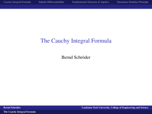 The Cauchy Integral Formula
