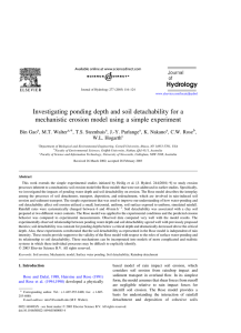 Investigating ponding depth and soil detachability