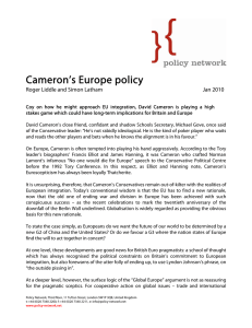 Cameron`s Europe policy