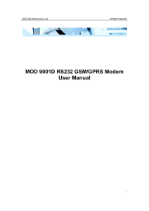 MOD 9001D RS232 GSM/GPRS Modem User Manual