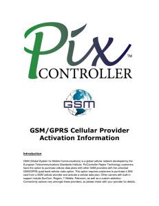 GSM/GPRS Cellular Provider Activation Information