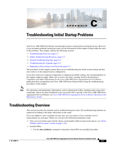 Troubleshooting Initial Startup Problems