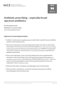 Antibiotic prescribing – especially broad spectrum antibiotics