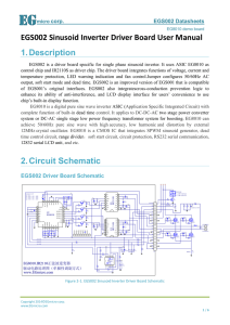 EGS002 Sinusoid Inverter Driver Board User Manual 1. Description