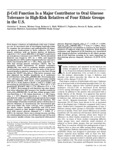 Cell Function Is a Major Contributor to Oral Glucose