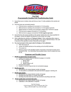 Fuel Safe Programmable Sending Unit Troubleshooting Guide