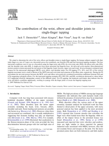 The contribution of the wrist, elbow and shoulder joints to single