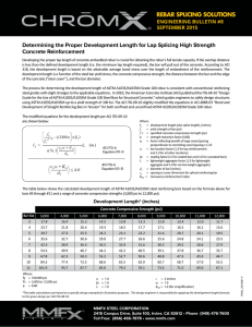 Determining the Proper Development Length for Lap Splicing High