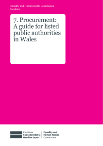 7. Procurement: A guide for listed public authorities in Wales