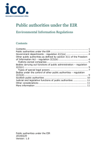 ICO lo Public authorities under the EIR