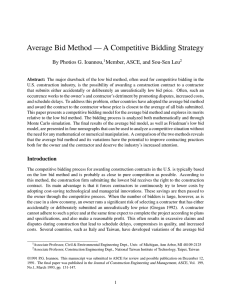 Average Bid Method — A Competitive Bidding Strategy