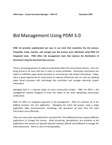 Bid Management Using PDM 3.0