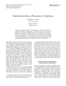Marital Status Bias in Perceptions of Employees