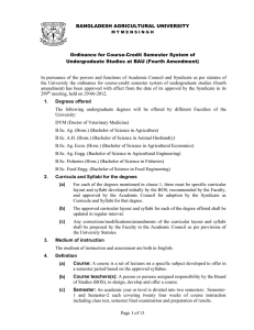Page 1 of 13 BANGLADESH AGRICULTURAL UNIVERSITY