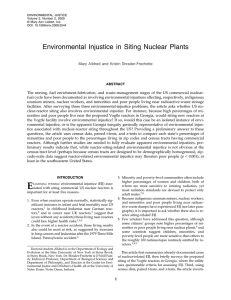 Environmental Injustice in Siting Nuclear Plants