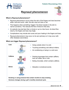 Raynaud Phenomenon - Hamilton Health Sciences