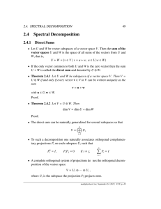 2.4 Spectral Decomposition