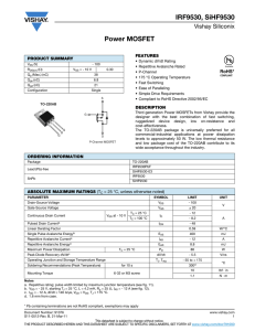 Power MOSFET IRF9530, SiHF9530