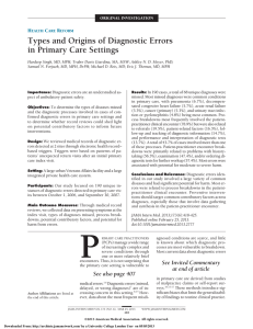 Types and Origins of Diagnostic Errors in Primary Care Settings