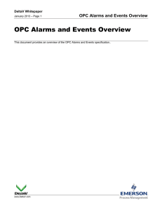 OPC Alarms and Events Overview