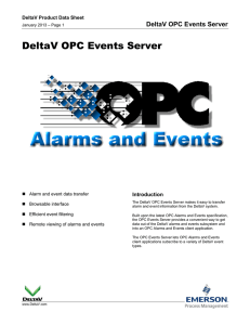 DeltaV OPC Events Server - Emerson Process Management