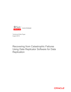 Recovering from Catastrophic Failures Using Data